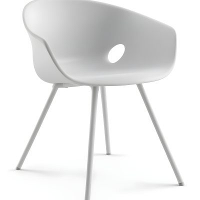 3d Model A White Plastic Chair With Three Plastic Legs The Chair Has A Curved Back And Armrests In A White Background Figure Octane Render Volumetric Highly Detailed Videogame Aesthetic 15 5c98