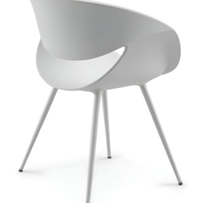 3d Model A White Plastic Chair With Three Plastic Legs The Chair Has A Curved Back And Armrests In A White Background Figure Octane Render Volumetric Highly Detailed Videogame Aesthetic 18 33f5