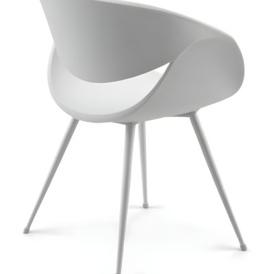 3d Model A White Plastic Chair With Three Plastic Legs The Chair Has A Curved Back And Armrests In A White Background Figure Octane Render Volumetric Highly Detailed Videogame Aesthetic 3 E9c5
