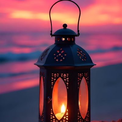 A Black Metal Lantern