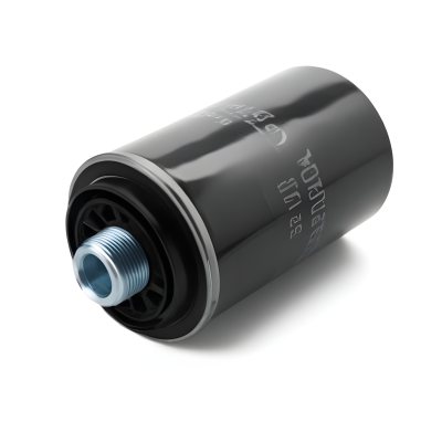 A Black Oil Filter With A Black Threaded Insert Lying On A Black Surface With A Slight Shadow Showcasing Its Cylindrical Shape And Construction 2 8381