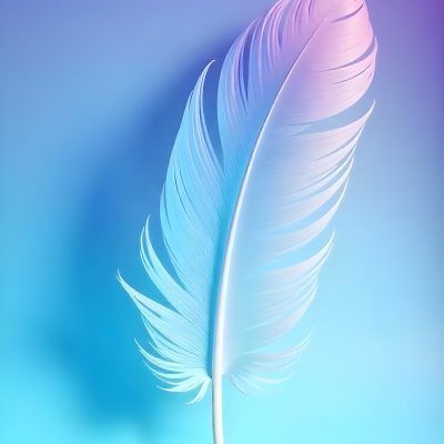 A Blue Feather With A Gradient Of Blue And Purple In The Background Soft Lighting Minimalist Composition Ethereal Atmosphere Dreamy Feel 12 3286