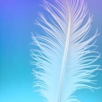 A Blue Feather With A Gradient Of Blue And Purple In The Background Soft Lighting Minimalist Composition Ethereal Atmosphere Dreamy Feel 16 3c82