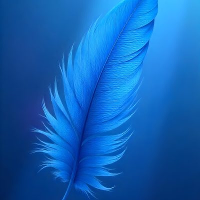 A Blue Feather With A Gradient Of Blue And Purple In The Background Soft Lighting Minimalist Composition Ethereal Atmosphere Dreamy Feel 2 F647