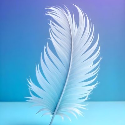 A Blue Feather With A Gradient Of Blue And Purple In The Background Soft Lighting Minimalist Composition Ethereal Atmosphere Dreamy Feel 3 7746