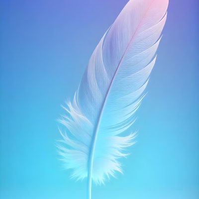 A Blue Feather With A Gradient Of Blue And Purple In The Background Soft Lighting Minimalist Composition Ethereal Atmosphere Dreamy Feel 6 B222