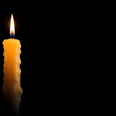 A Burning Candle With A Bright Flame The Wax Is Dripping Down The Side Casting A Warm Glow In A Dark Room 12 7c42