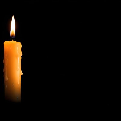 A Burning Candle With A Bright Flame The Wax Is Dripping Down The Side Casting A Warm Glow In A Dark Room 14 5f0d