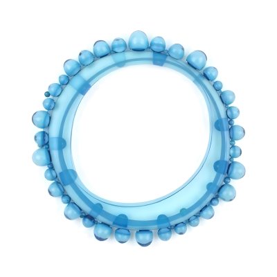 A Circular Arrangement Of Blue Gemstones Or Beads Against A White Background 15 860e