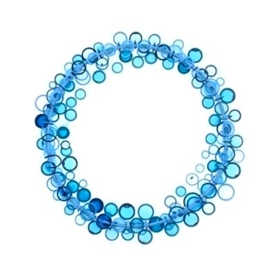 A Circular Arrangement Of Blue Gemstones Or Beads Against A White Background 9 0421