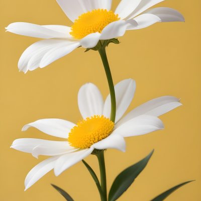 A Close Up Of A White Flower With A Yellow Center On A Yellow Background 20 70ab