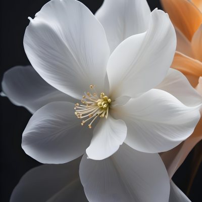 A Close Up Of A White Lily Flower With Delicate Translucent Petals Against A Dark Background 11 8c0f
