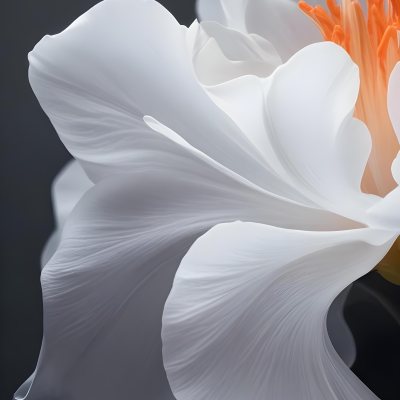 A Close Up Of A White Lily Flower With Delicate Translucent Petals Against A Dark Background 2 E70e