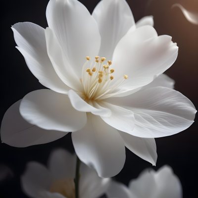 A Close Up Of A White Lily Flower With Delicate Translucent Petals Against A Dark Background 20 68e8