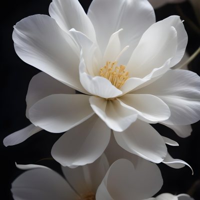 A Close Up Of A White Lily Flower With Delicate Translucent Petals Against A Dark Background 21 C5c8