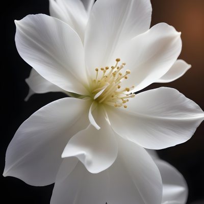 A Close Up Of A White Lily Flower With Delicate Translucent Petals Against A Dark Background 22 75ff