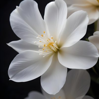 A Close Up Of A White Lily Flower With Delicate Translucent Petals Against A Dark Background 25 E2f9