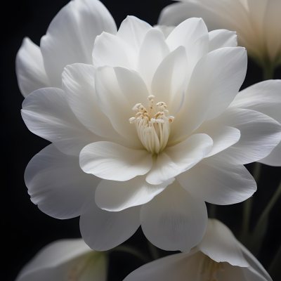 A Close Up Of A White Lily Flower With Delicate Translucent Petals Against A Dark Background 26 0168