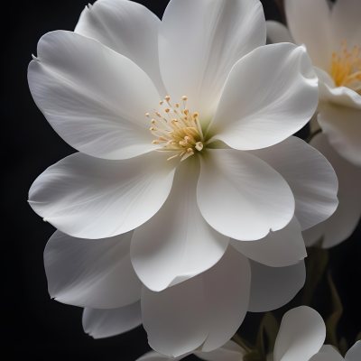 A Close Up Of A White Lily Flower With Delicate Translucent Petals Against A Dark Background 30 45e8