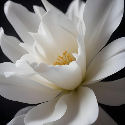 A Close Up Of A White Lily Flower With Delicate Translucent Petals Against A Dark Background 31 9632