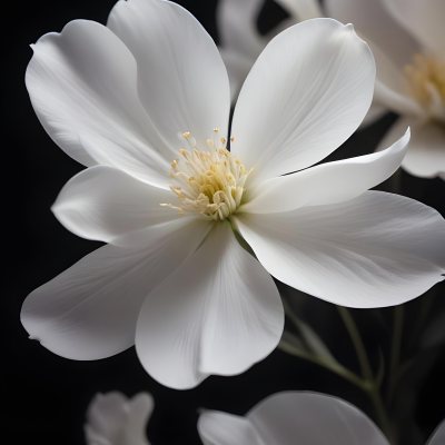 A Close Up Of A White Lily Flower With Delicate Translucent Petals Against A Dark Background 56 5cf2