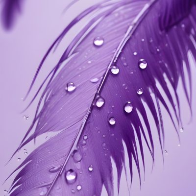 A Close Up View Of A Purple Feather With Water Droplets On Its Surface 5 1e2d