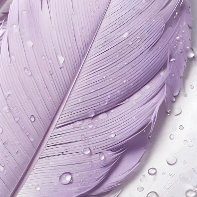 A Close Up View Of A Purple Feather With Water Droplets On Its Surface 8 20d8