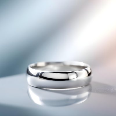 A Close Up View Of A Silver Metal Ring