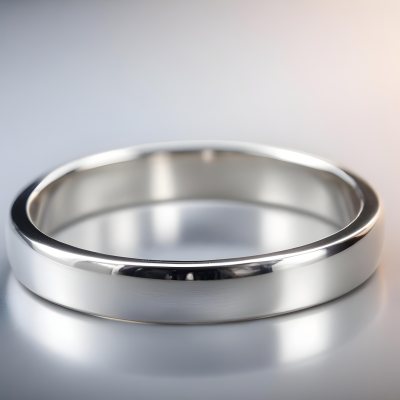 A Close Up View Of A Silver Metal Ring Or Band On A Reflective Surface 16 06b5