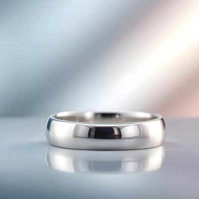 A Close Up View Of A Silver Metal Ring Or Band On A Reflective Surface 5 F9c8