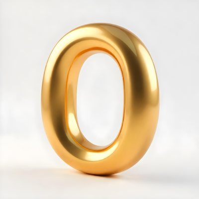 A Golden Letter O Shiny And Reflective Casting Soft Shadows On A White Background Simple And Elegant Design Smooth Surface Rounded Edges Luxurious Appearance 20 8d96