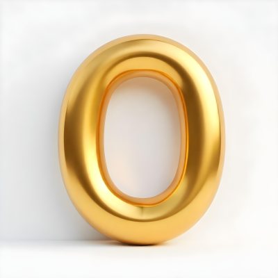A Golden Letter O Shiny And Reflective Casting Soft Shadows On A White Background Simple And Elegant Design Smooth Surface Rounded Edges Luxurious Appearance 4 04cf