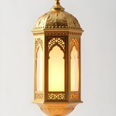 A Golden Ramadan Lantern Hanging From A Chain Ornate Design Warm Glow Emanating From Within Isolated On A White Background Festive Decoration 4 Fe7d