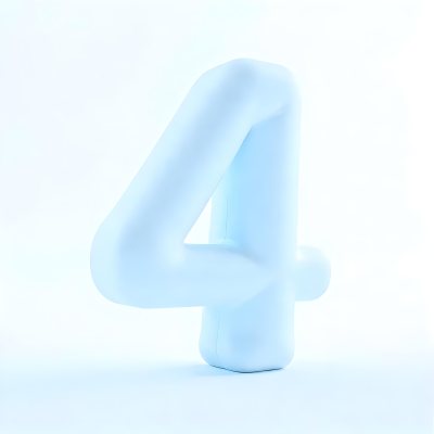 A Number Four Made Of Ice White Color Frozen Texture Isolated On A White Background Clear Details Studio Shot 22 Fba2