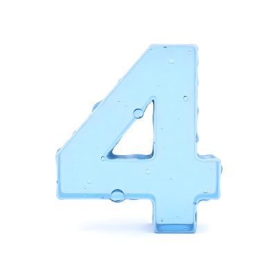A Number Four Made Of Ice White Color Frozen Texture Isolated On A White Background Clear Details Studio Shot 31 9ffa