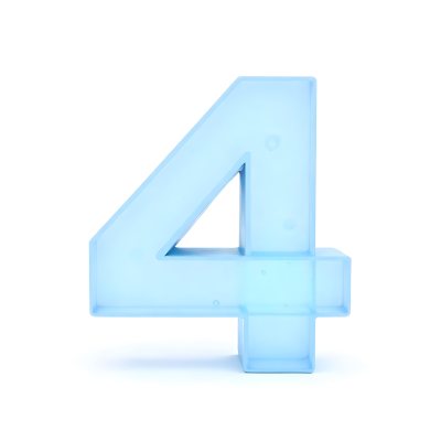 A Number Four Made Of Ice White Color Frozen Texture Isolated On A White Background Clear Details Studio Shot 53 8b68