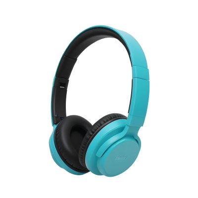 A Pair Of Turquoise And Black Wireless Headphones