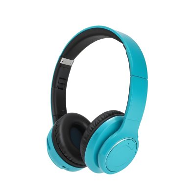 A Pair Of Turquoise And Black Wireless Headphones With A Padded Headband And Earcups Isolated On A Black Background 4 D7cc