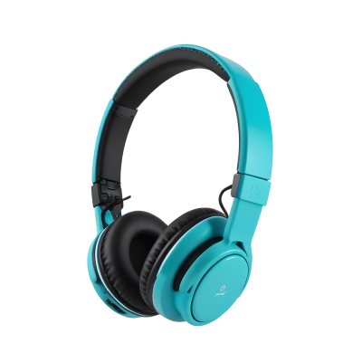 A Pair Of Turquoise And Black Wireless Headphones With A Padded Headband And Earcups Isolated On A Black Background 8 11cc
