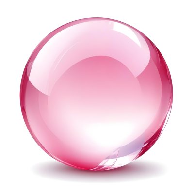 A Pink Crystal Ball With Light Reflections Smooth Surface Vibrant Colors Isolated On A White Background Creating A Visually Appealing And Magical Aesthetic 13 0717