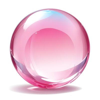 A Pink Crystal Ball With Light Reflections Smooth Surface Vibrant Colors Isolated On A White Background Creating A Visually Appealing And Magical Aesthetic 18 B443