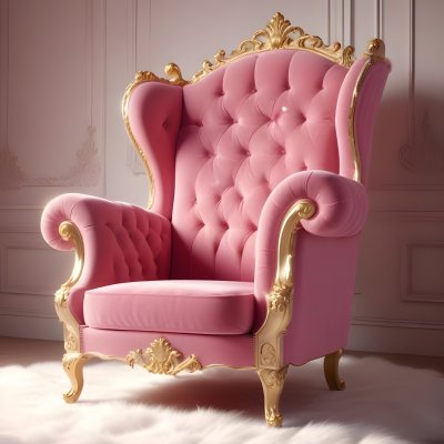 A Pink Velvet Armchair