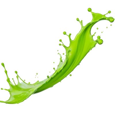 A Splash Of Vibrant Green Paint Frozen In Mid Air Creating Dynamic Curves And Droplets Against A Stark Green Background 1 F581