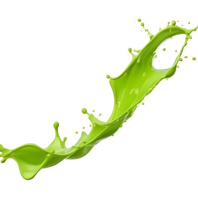 A Splash Of Vibrant Green Paint Frozen In Mid Air Creating Dynamic Curves And Droplets Against A Stark Green Background 35 B08e