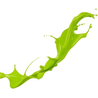 A Splash Of Vibrant Green Paint Frozen In Mid Air Creating Dynamic Curves And Droplets Against A Stark Green Background 42 7c78