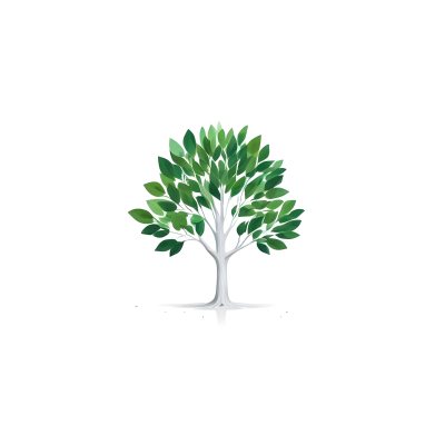 A Tree With Green Leaves And A White Trunk Isolated On A White Background Minimalist Design Nature Inspired Clean Lines Vibrant Colors Eco Friendly Concept 128 336d