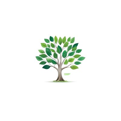 A Tree With Green Leaves And A White Trunk Isolated On A White Background Minimalist Design Nature Inspired Clean Lines Vibrant Colors Eco Friendly Concept 205 22fa