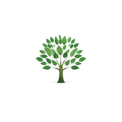 A Tree With Green Leaves And A White Trunk Isolated On A White Background Minimalist Design Nature Inspired Clean Lines Vibrant Colors Eco Friendly Concept 215 301e