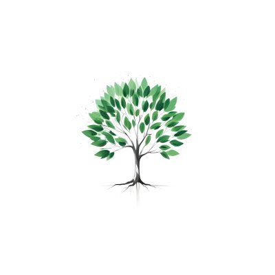 A Tree With Green Leaves And A White Trunk Isolated On A White Background Minimalist Design Nature Inspired Clean Lines Vibrant Colors Eco Friendly Concept 249 B1dc