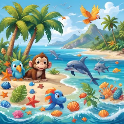 A Tropical Beach Scene
